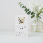 Backen Utensil QR Code Grau Gold Bäckerei Visitenkarte (Stehend Vorderseite)