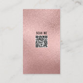 Backen Utensil QR Code Rose Gold Glitzer Bäckerei Visitenkarte (Rückseite)