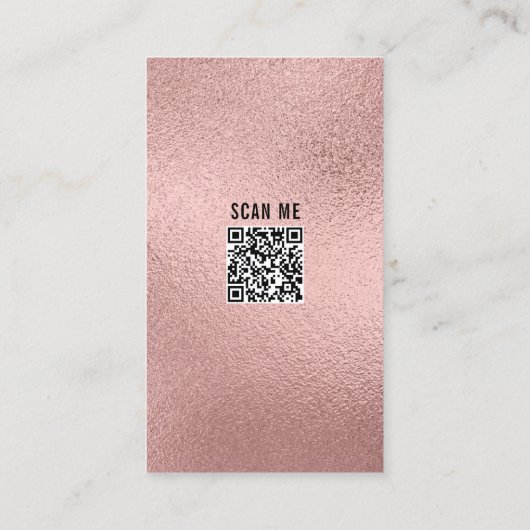 Backen Utensil QR Code Rose Gold Glitzer Bäckerei Visitenkarte (Rückseite)