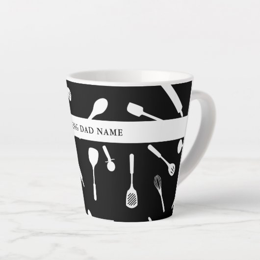 Backen Vater Black Kitchen Tool Muster Latte Tasse (Rechte Ecke)