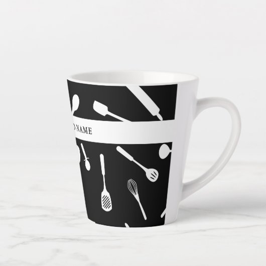 Backen Vater Black Kitchen Tool Muster Latte Tasse (Rechts)