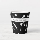 Backen Vater Black Kitchen Tool Muster Latte Tasse (Vorderseite)