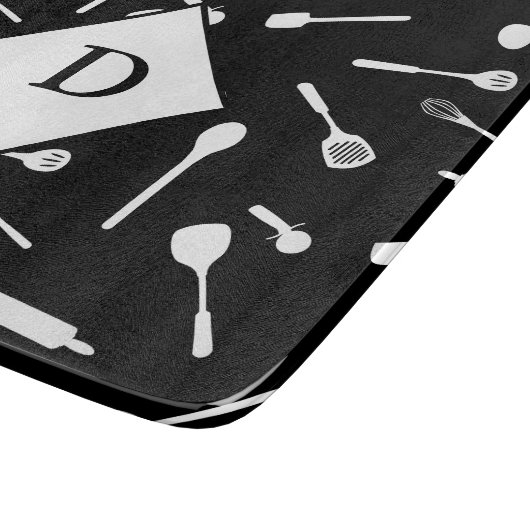 Backen Vater Utensitic Muster Black Cutting Board Schneidebrett (Ecke)