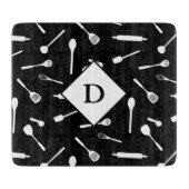 Backen Vater Utensitic Muster Black Cutting Board Schneidebrett (Vorderseite)