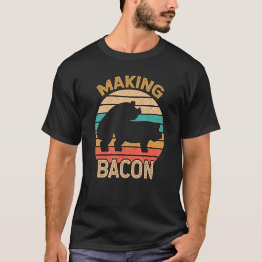 Backen Vintager Schweine Roastgegrillen T-Shirt (Vorderseite)