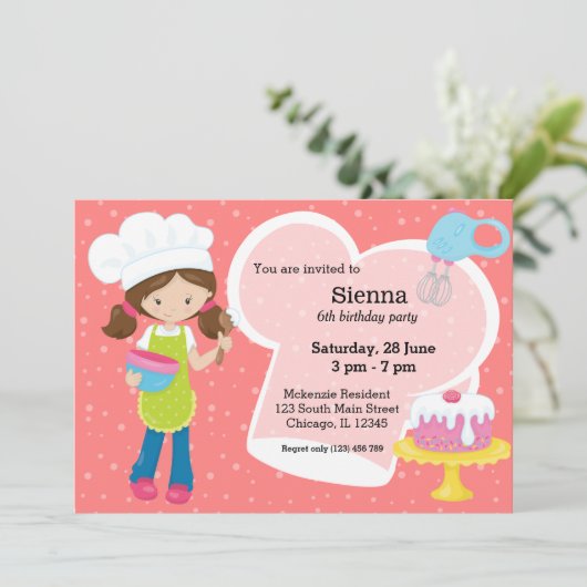 Backen * wählen Sie Hintergrundfarbe Einladung (Stehend Vorderseite)