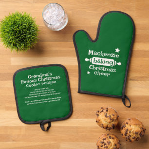 Backen Weihnachten Cheer Rezept Ofenhandschuh & Topflappen-Set