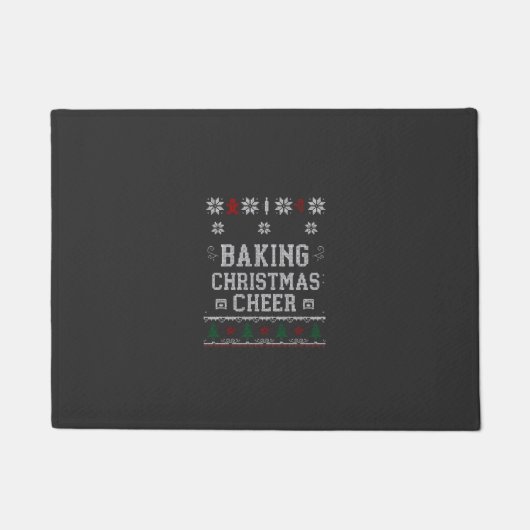 Backen Weihnachtsfreude Lebkuchen Ofen Strickmuste Fußmatte (Vorderseite)