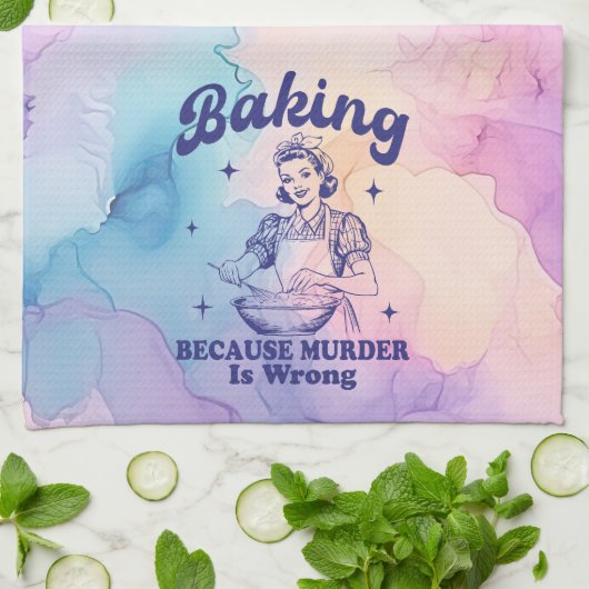 Backen: Weil Mord falsch ist Geschirrtuch (Gefaltet)
