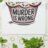 Backen, weil Mord falsch ist Geschirrtuch (Gefaltet)