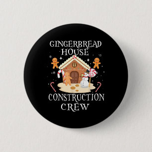 Backen Xmas Gingerbrot House Construction Crew De Button