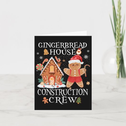 Backen Xmas Gingerbrot House Construction Crew De Karte (Vorderseite)