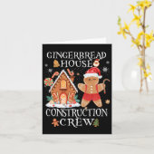 Backen Xmas Gingerbrot House Construction Crew De Karte (Gelbe Blume)