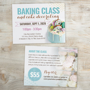Backend Cake Decoration Class Event Flyer Postkarte