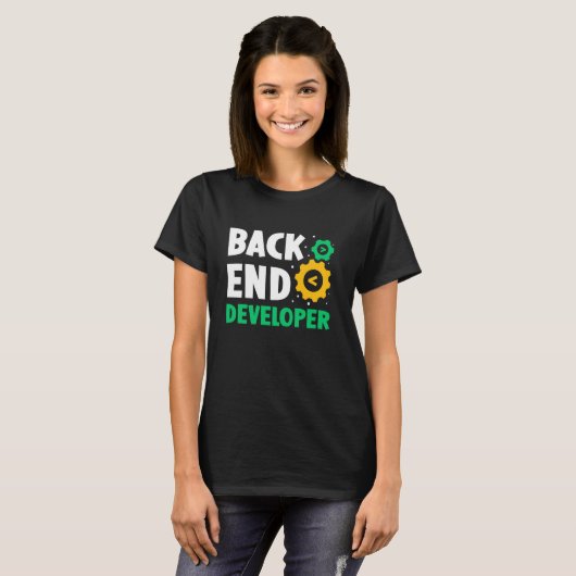 Backend-Entwickler-Code-Programmierer-Redewendunge T-Shirt (Vorne ganz)