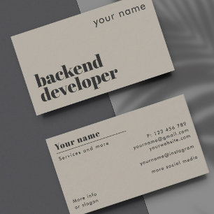 Backend-Entwickler moderne Visitenkarte