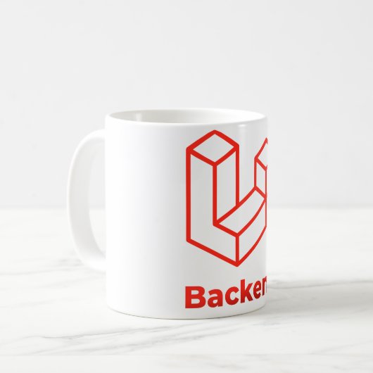 Backend Laravel Kaffeetasse (Vorderseite Links)