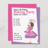 Backend Süsse Lila Einladung (Vorne/Hinten)