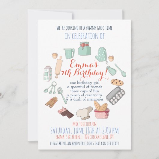 Backende Themed Party Einladungen (Vorderseite)