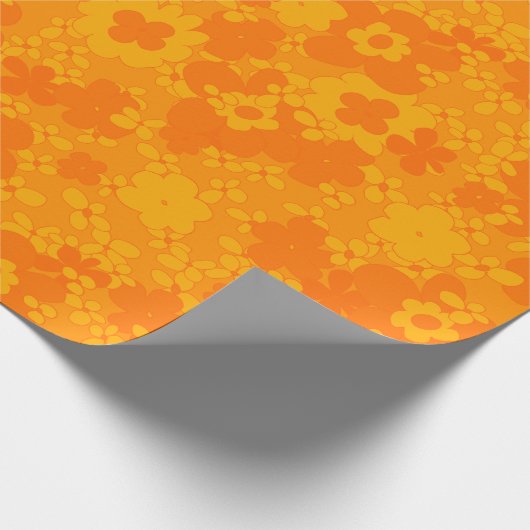 Backenpapier 70er Blume Geschenkpapier (Ecke)