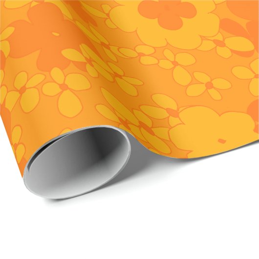 Backenpapier 70er Blume Geschenkpapier (Rolleneckpunkt)