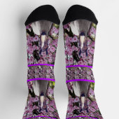 Backenpony und Blüten, Crew Socken (Oben)