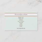 Bäcker, Bäckerei, Gebäck-Kochs-Geschäfts-Karte Visitenkarte (Rückseite)