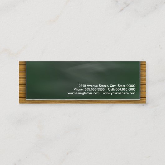 Bäcker - Cooles Blackboard Personal Mini Visitenkarte (Rückseite)