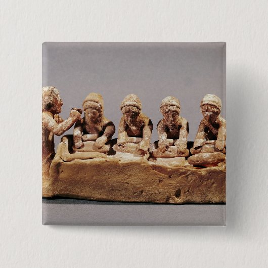 Bäcker, die Teig bei Thebes kneten Button (Vorderseite)