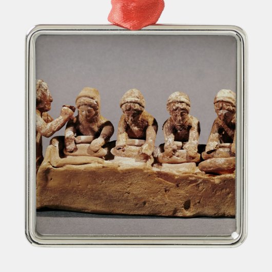 Bäcker, die Teig bei Thebes kneten Silbernes Ornament (Vorne)
