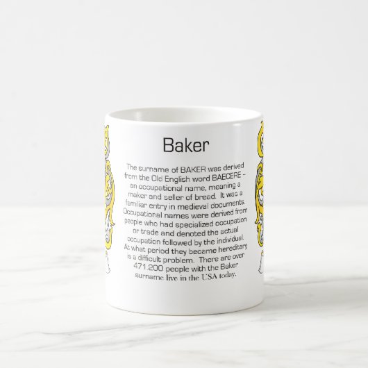 Bäcker-Familienwappen-Tasse Kaffeetasse (Mittel)