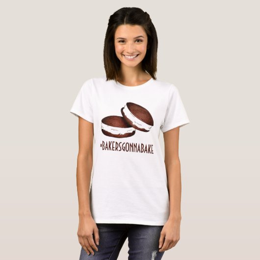 Bäcker Gonna Bake Hashtag Chocolate Whoopie Pies T-Shirt (Vorne ganz)