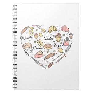Bäcker Herz Lustige Bäckerei Backen Gebäck Küchenc Notizblock