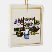 Bäcker in seiner Bäckerei Weihnachtsdekoration Keramikornament (Rechts)