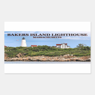 Bäcker-Insel-Leuchtturm, Massachusetts-Aufkleber Rechteckiger Aufkleber