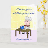 Bäcker-Koch, einen Kuchen mischend, Geburtstag Karte (Gelbe Blume)