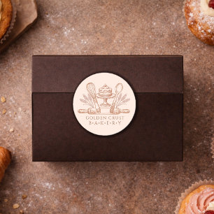 Bäcker Konditor Backutensilien Produktetiketten Runder Aufkleber