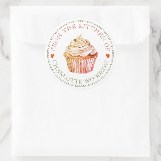 Bäcker Konditor Cupcake Lebensmittel Etikett Aufkl Runder Aufkleber (Tasche)