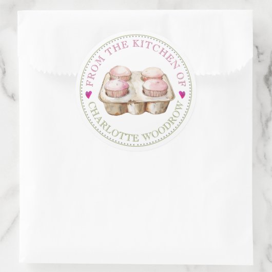 Bäcker Konditor Muffins Food Label Aufkleber (Tasche)