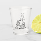 Bäcker, Kuchenbacken und Backwaren. Schnapsglas (Vorderseite)