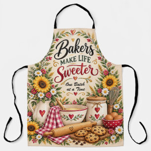Bäcker machen das Leben süßer Florales Backapron Schürze