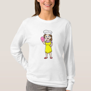 Bäcker mit Kochhandschuh und Schürze aus Ofen T-Shirt
