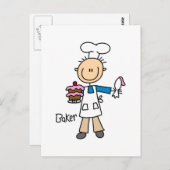 Bäcker mit Kuchen Postkarte (Vorne/Hinten)