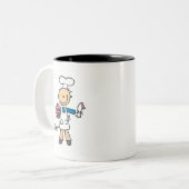 Bäcker mit Kuchen Zweifarbige Tasse (Vorderseite Links)