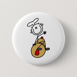 Bäcker mit Nudelholz Button