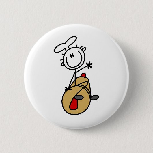 Bäcker mit Nudelholz Button (Vorderseite)