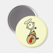 Bäcker mit Nudelholz Magnet (Vorderseite/Rückseite)