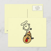 Bäcker mit Nudelholz Postkarte (Vorne/Hinten)