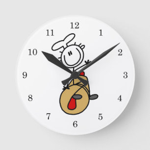 Bäcker mit Nudelholz Runde Wanduhr