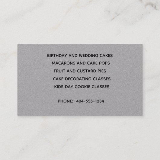 Bäcker mit Roller-Button Visitenkarte (Rückseite)